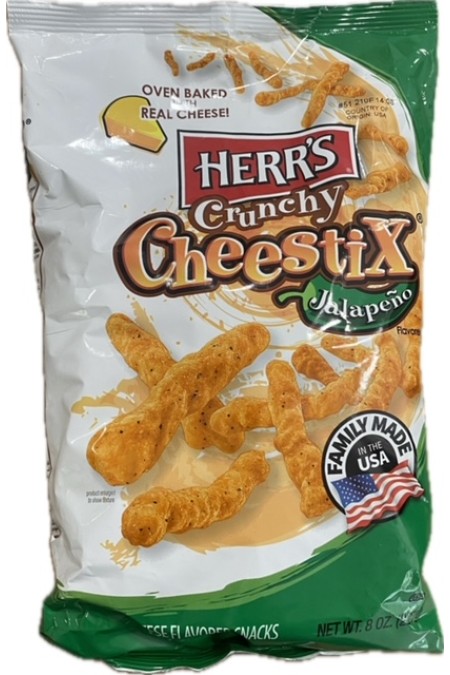 Herr's crunchy cheestix jalapeno 227g